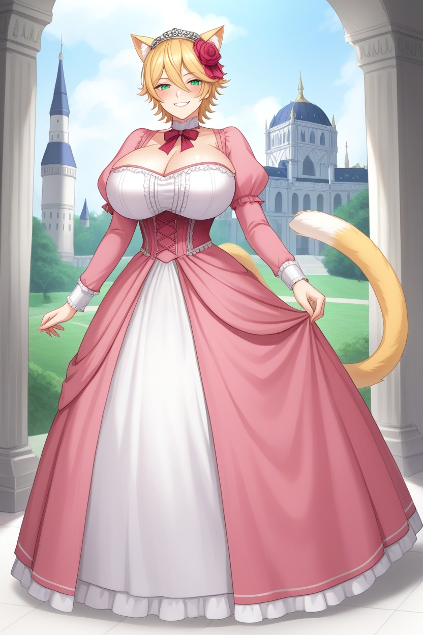 Pink Princess Dress, Fully Clothed, Japanese Idol Face AI Porn