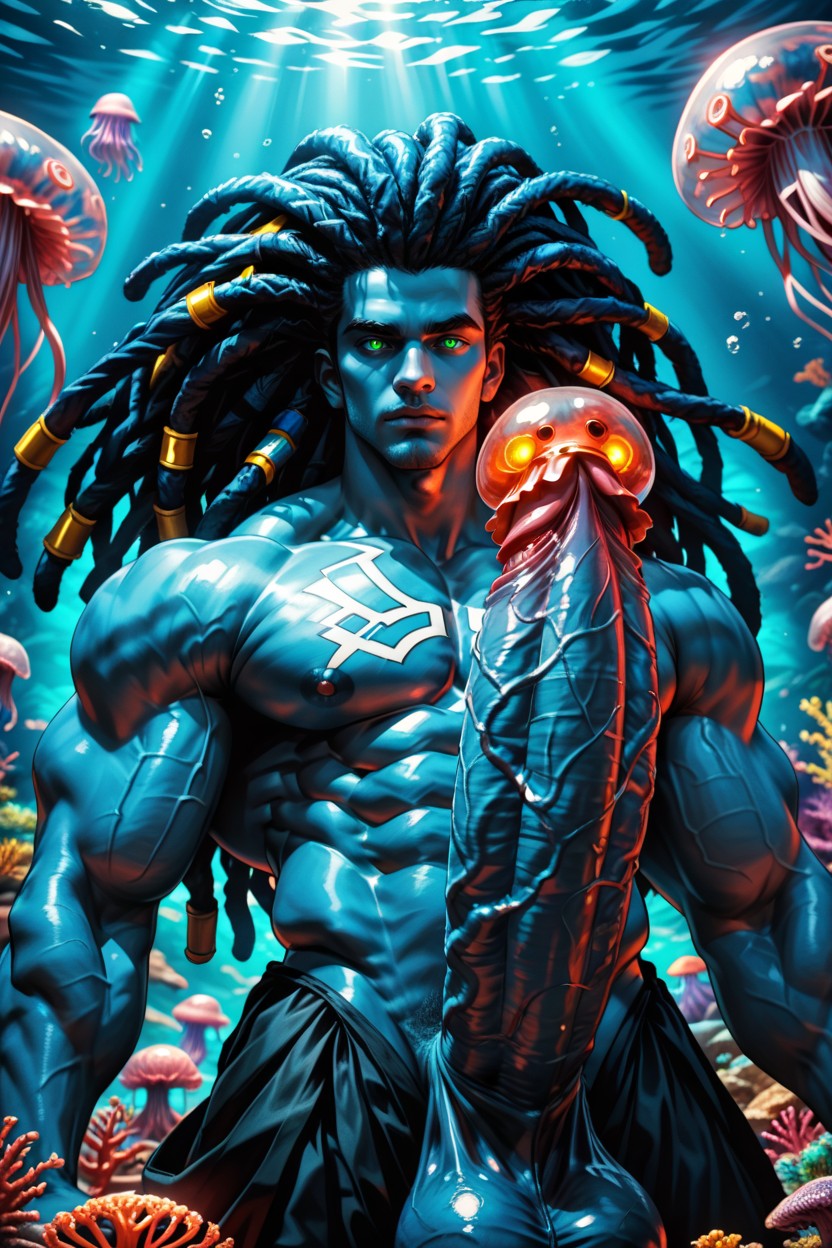 Coral Reef, Glowing Tentacles, Hdr AI Gay Porn
