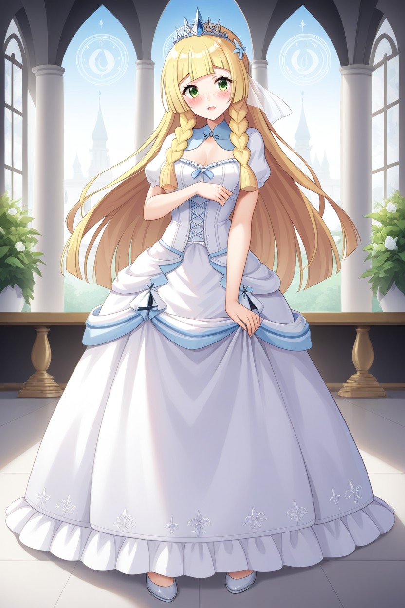 Princess Dress, Very Blonde Hair, Very Woman AI Porn