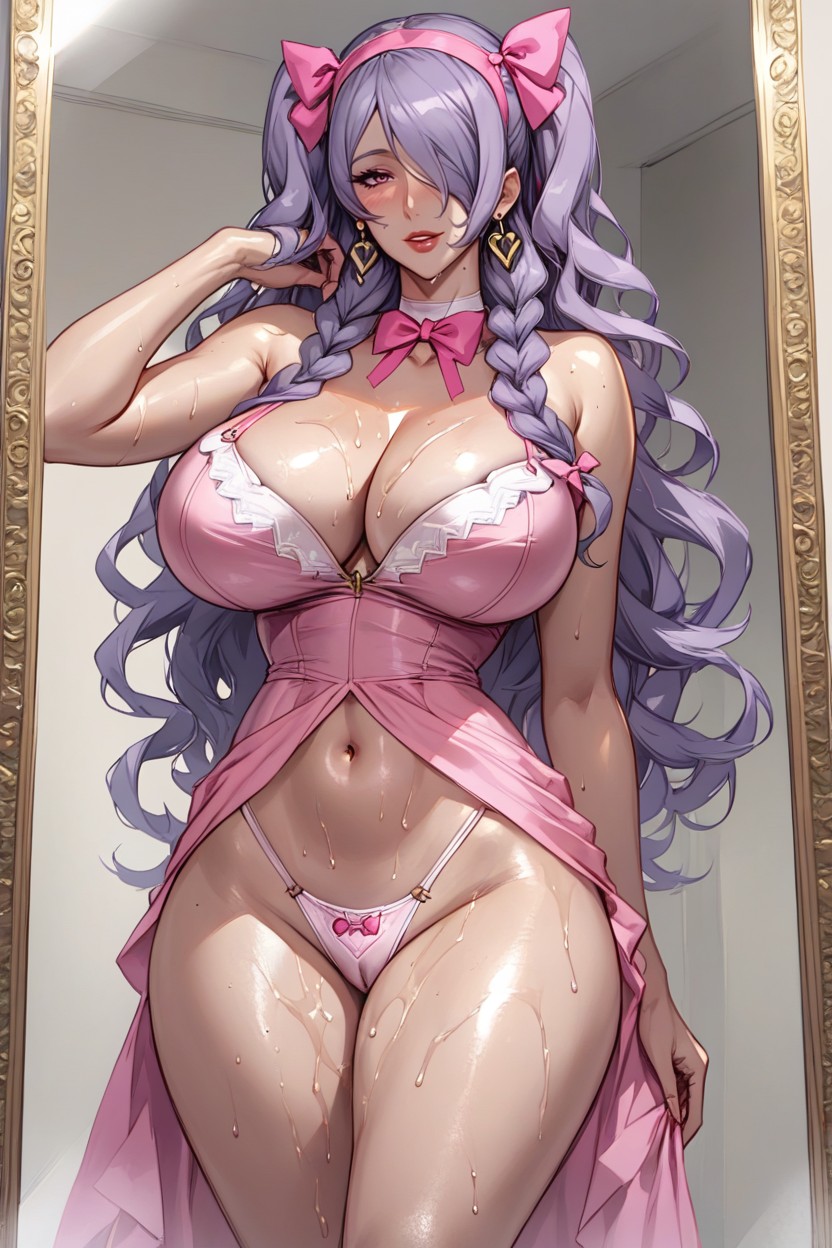 Detailed Eyes, Heart Earrings, Voluptuous Hentai AI Porn