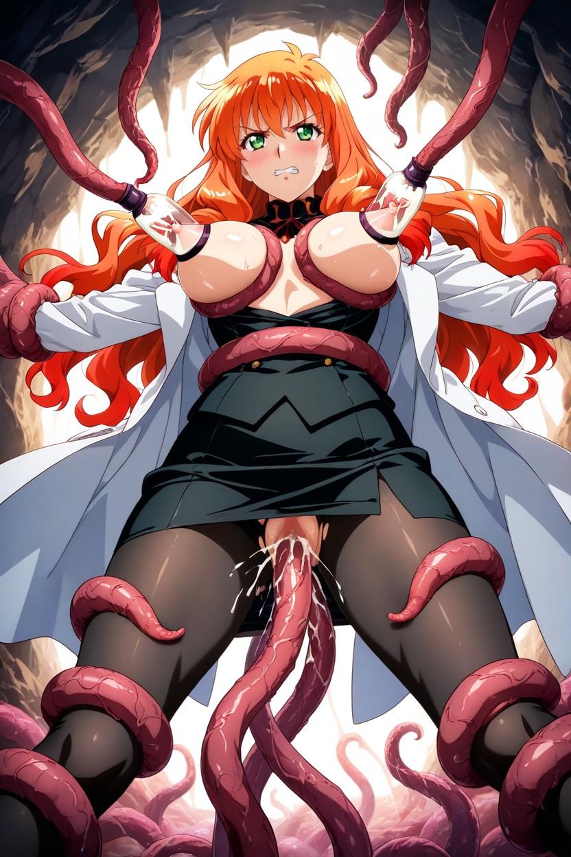 Mature Woman, Anime Art Style, Fucked By Huge Tentacles Hentai AI Porn