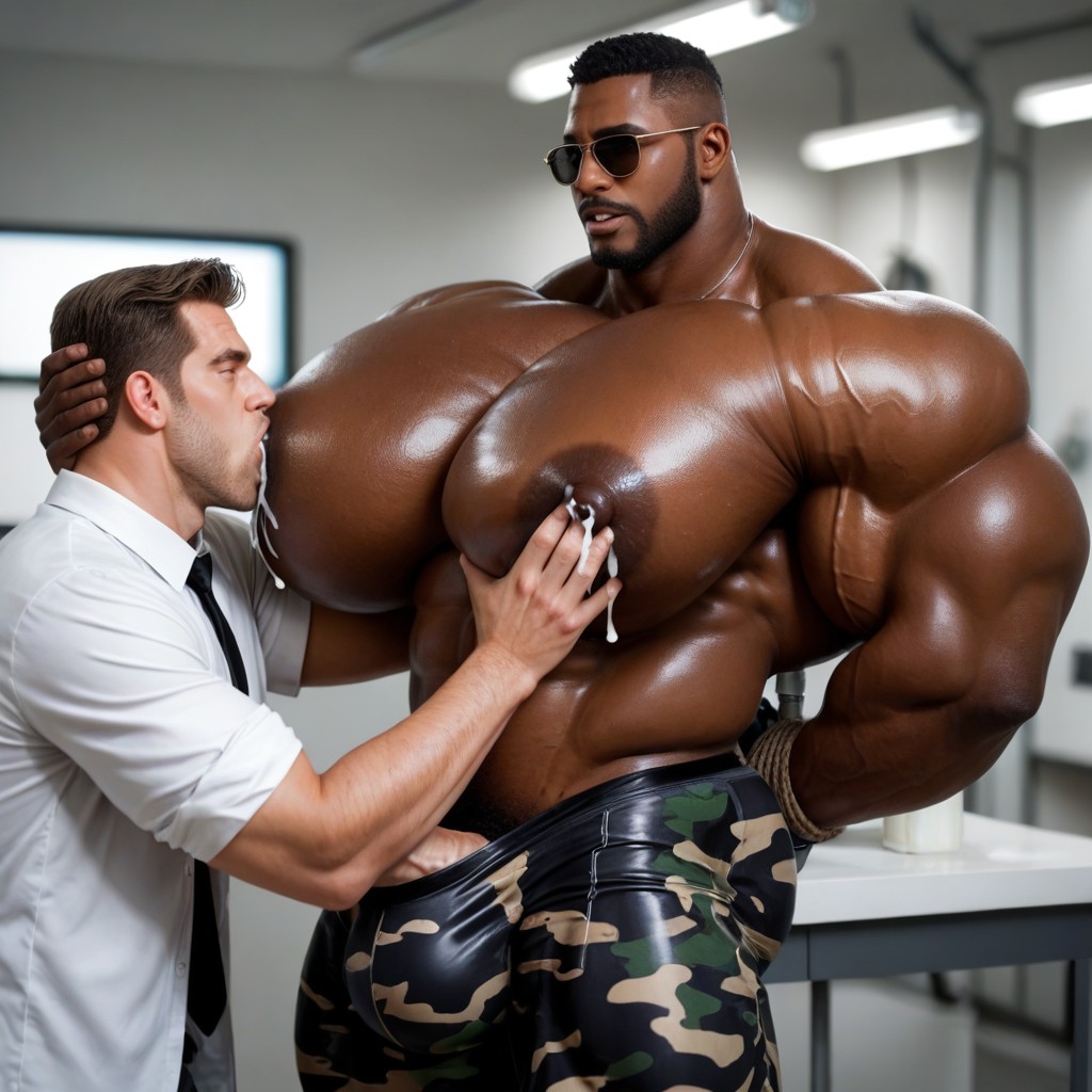 Laboratorio, Robotic Arms, Man Hyper Squishing Milk Man's Boobs Porno gay IA