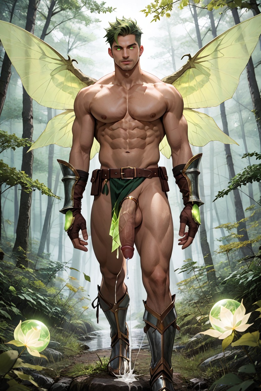 Foreskin, No Shirt, Green Cock Ring AI Gay Porn