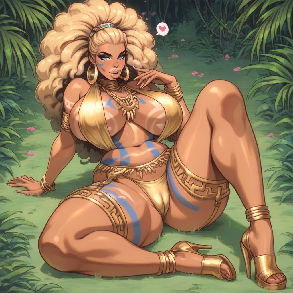Bimbo, Super Horny, Gold Waist Chain AI Porn