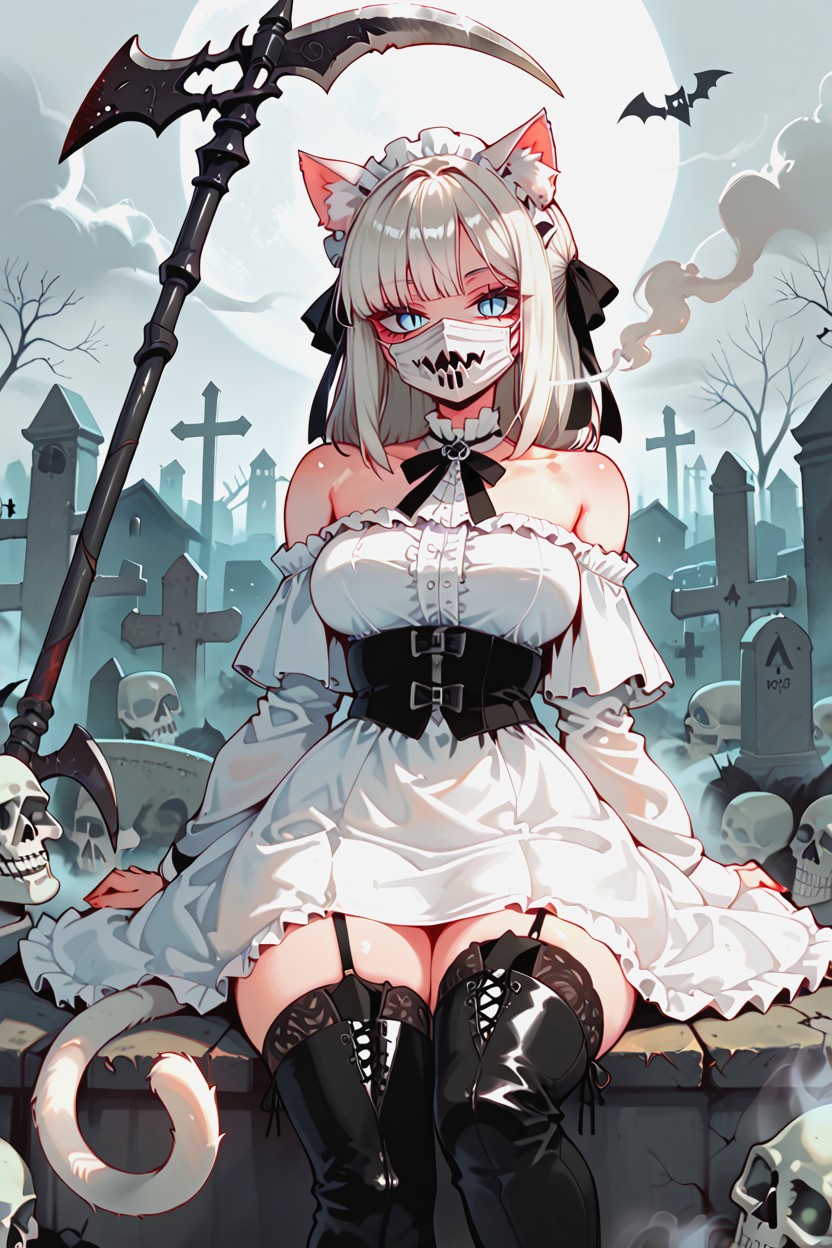 Breasts, White Dress, Hdr Furry AI Porn