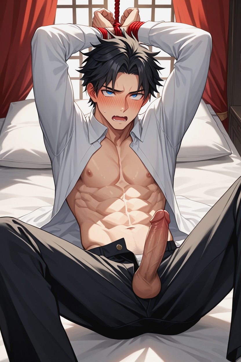 With Wide And Long Sleeves, Large, Office Pants AI Gay Porn