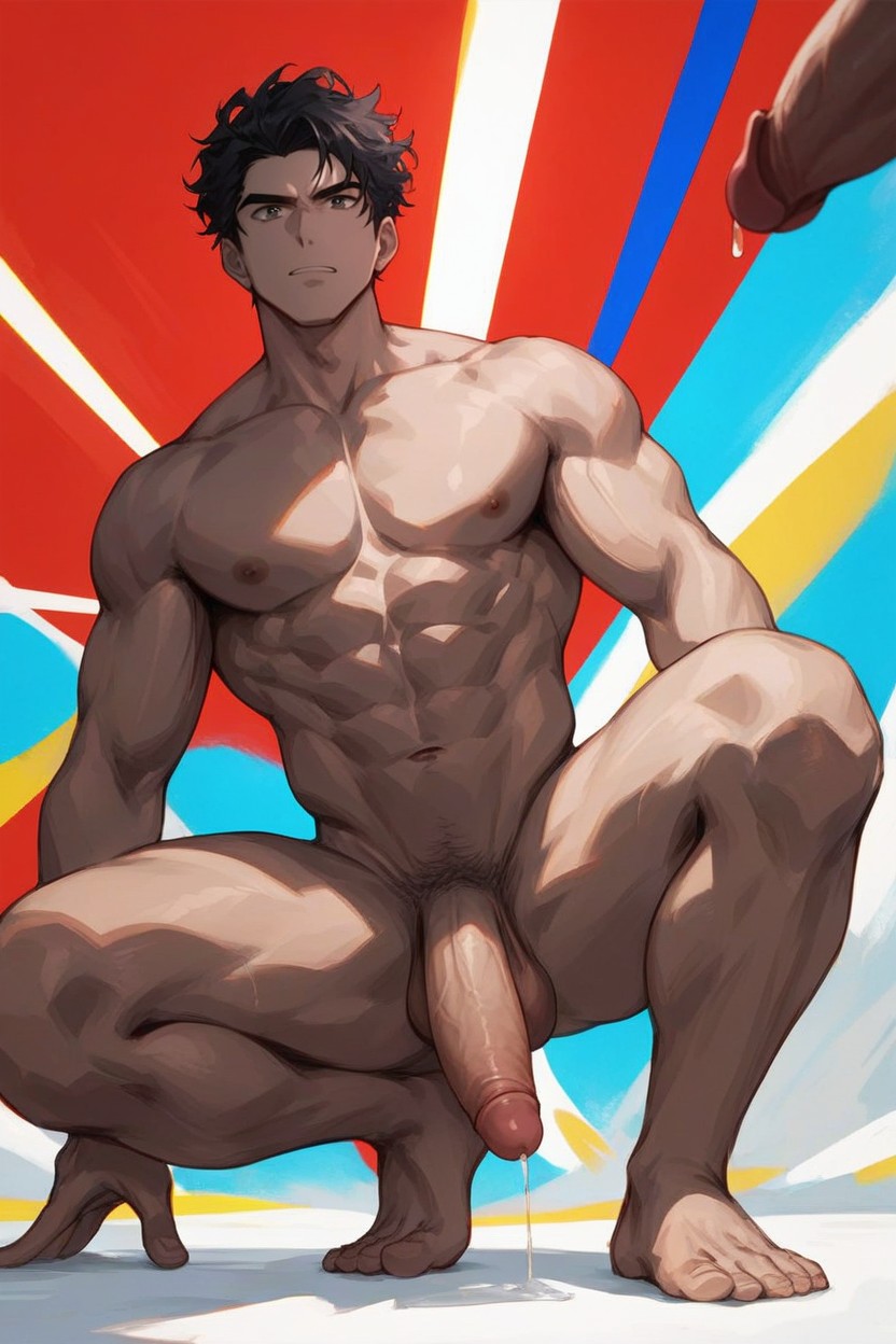 Vibrant Colors, Crouching, 1 Person AI Gay Porn
