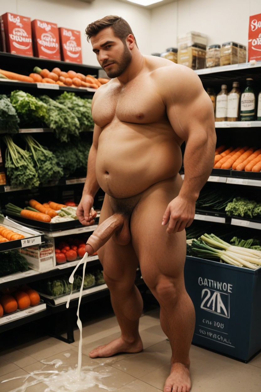 Side View, Super Fat, No Pubic Hair AI Gay Porn