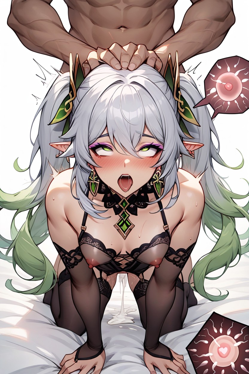 See Through Top, Very Tall Black Stockings, Cross Eyed AI Porn