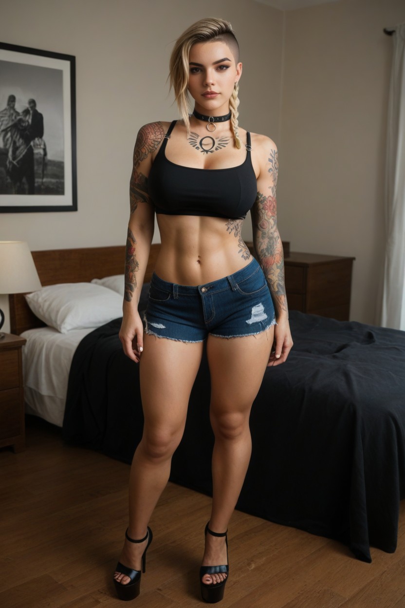 Lean Figure, Standing, Dragon Tattoo AI Porn