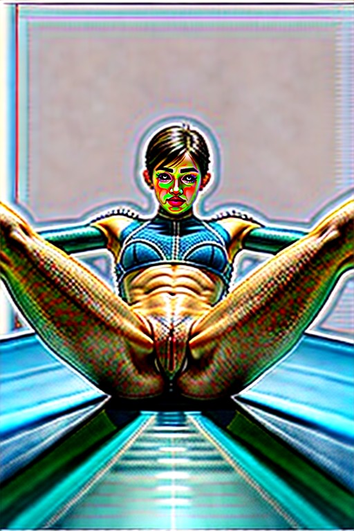 Pointy Tits, Defined Muscles On Steroids, Spider Web Tattoos Circling Both Nipples Porno asiático IA
