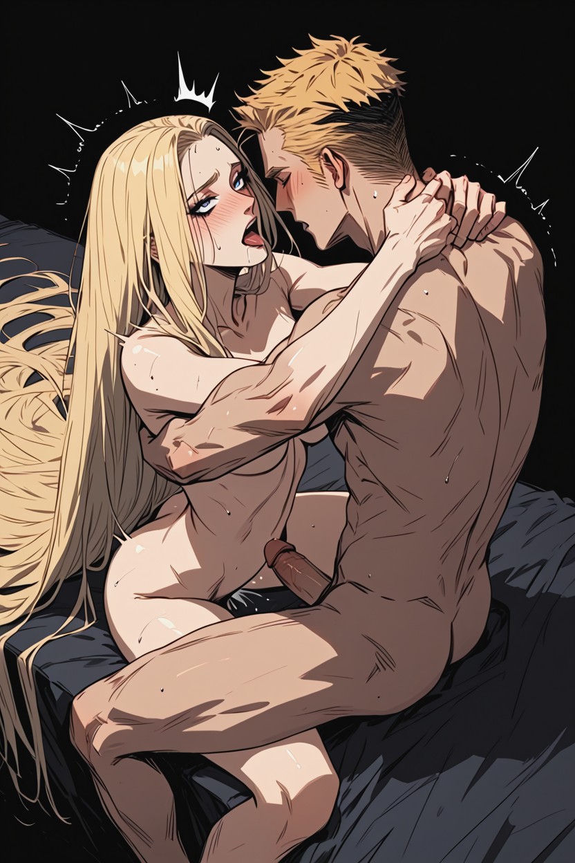 Sex Scene, Very Long Hair, Fit Man Is Tall AI Gay Porn