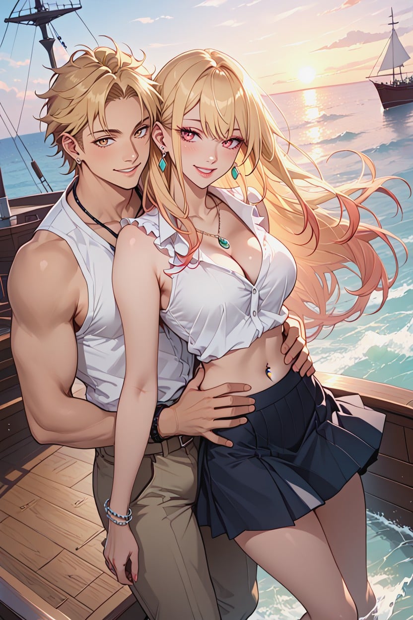 Waist Shot, Smile, Ribbon AI Porn