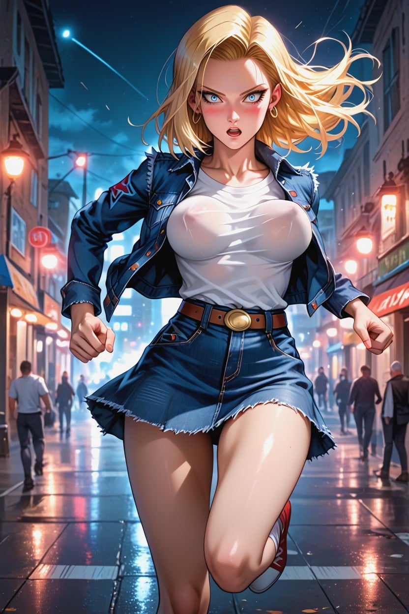 Bright Eyes, Running, Skirt Hentai AI Porn