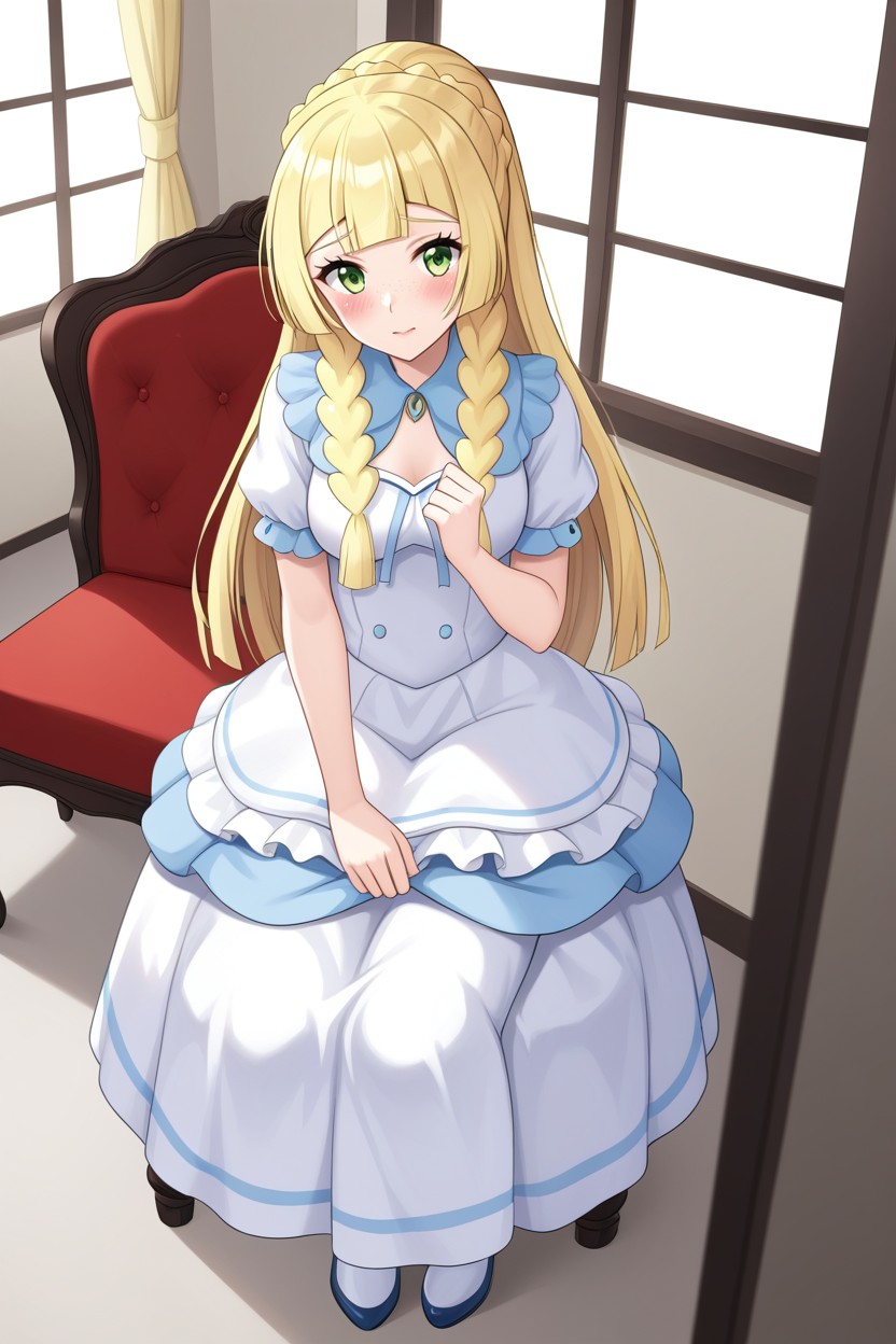 Large Skirt, Lillie Cosplay, Small Breasts AI Porn