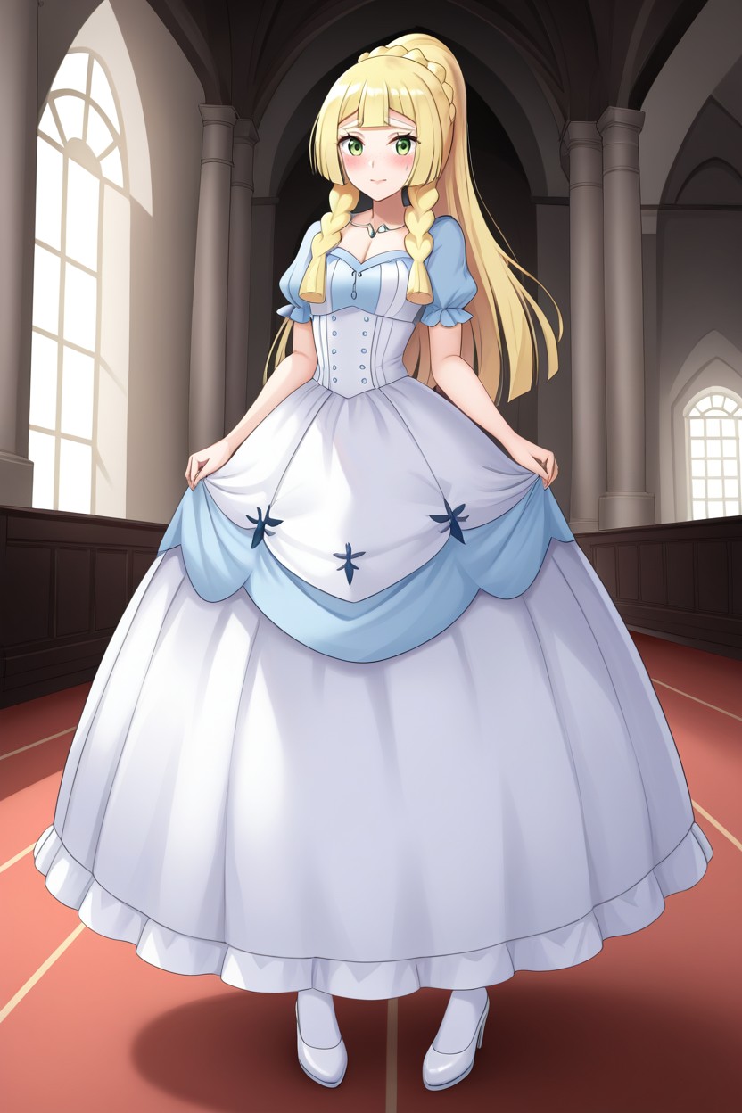 Sized Woman, Large Skirt, Skinny AI Porn