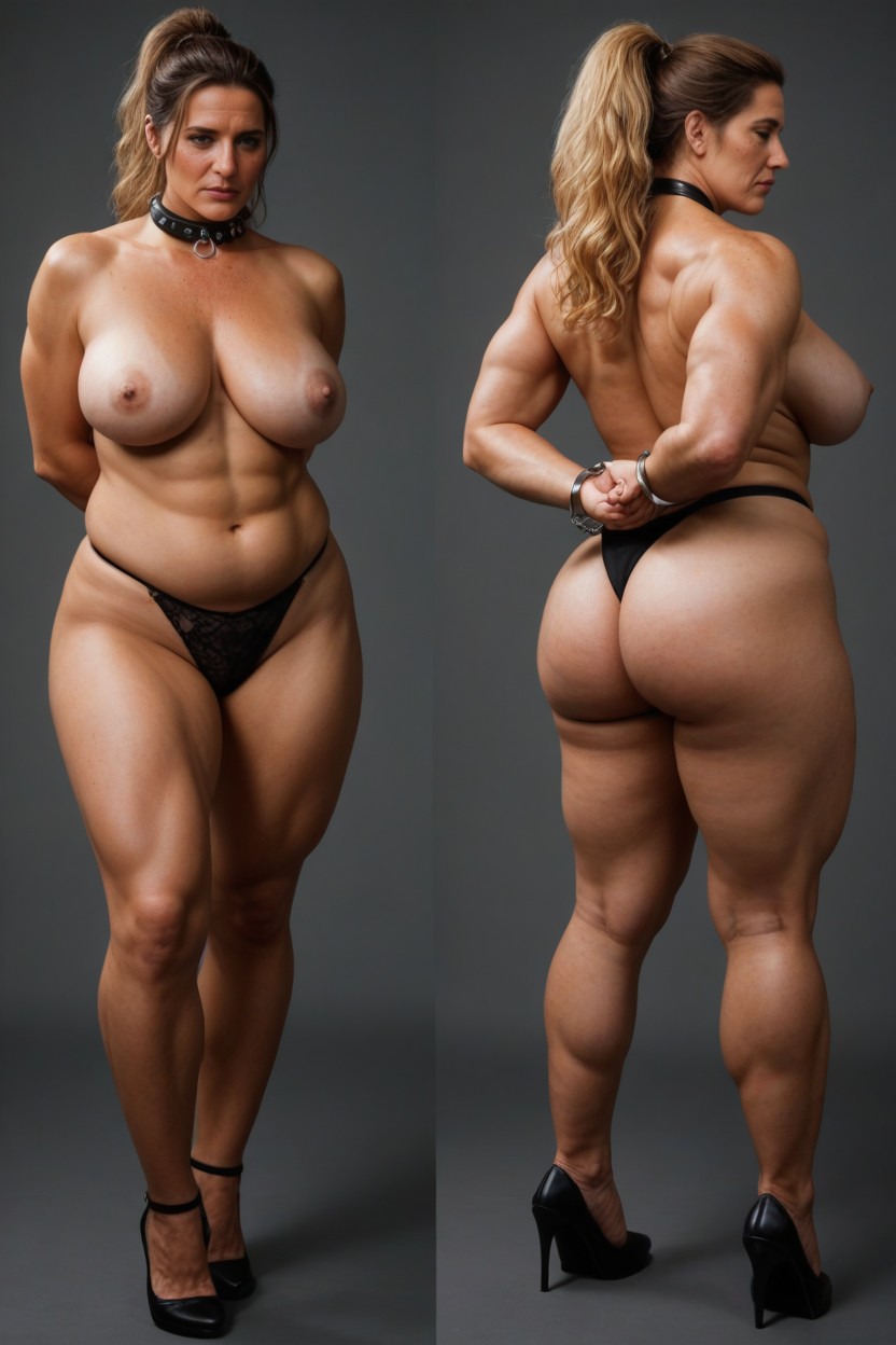 Old Skin, Strong Muscular Legs, Bubble Butt MILF AI Porn