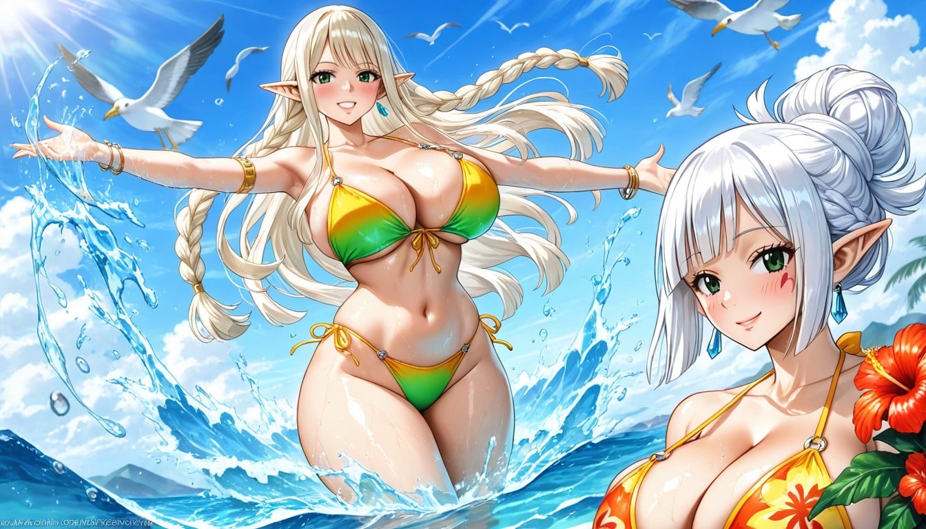 Dynamic Pose, Culo Grande, Massive Breast Hentai IA