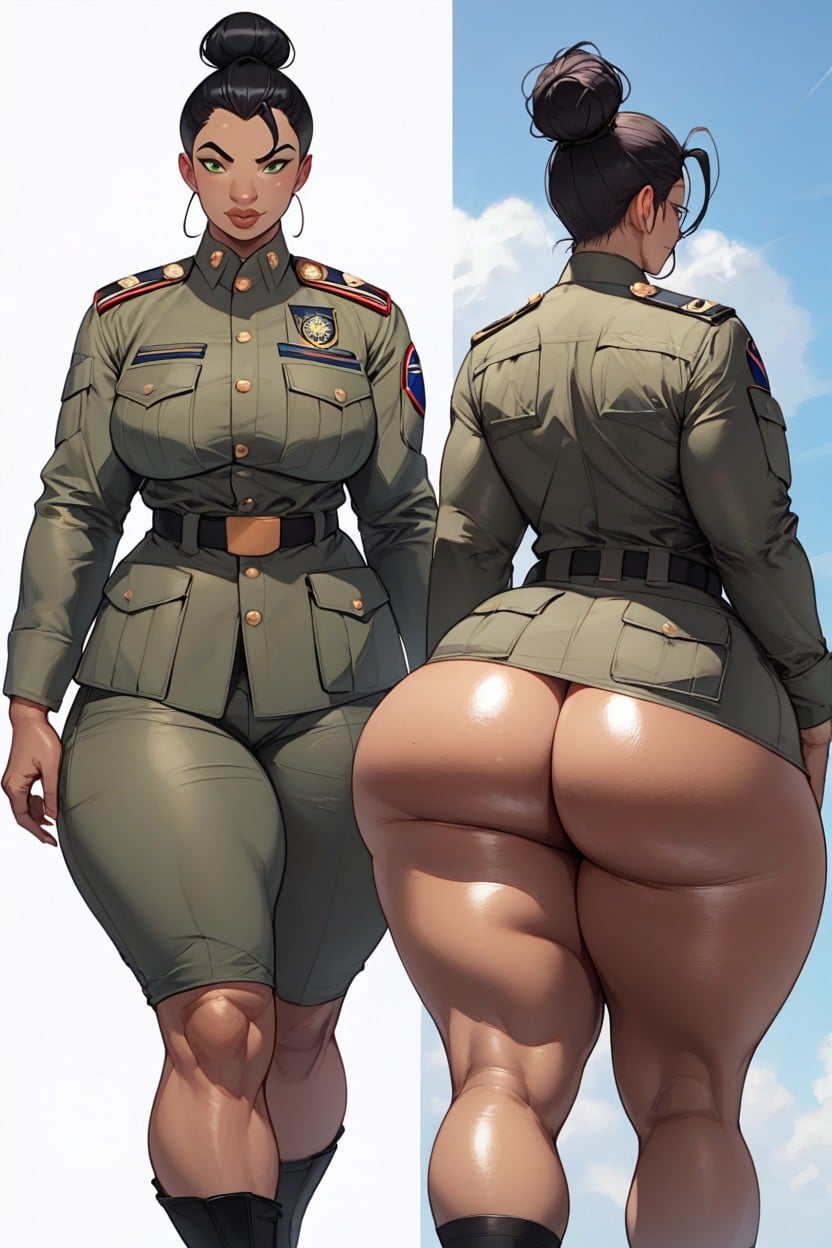 Hair Bun, Green Eyes, Nani Pelekai From Lilo And Stitch Hentai AI Porn