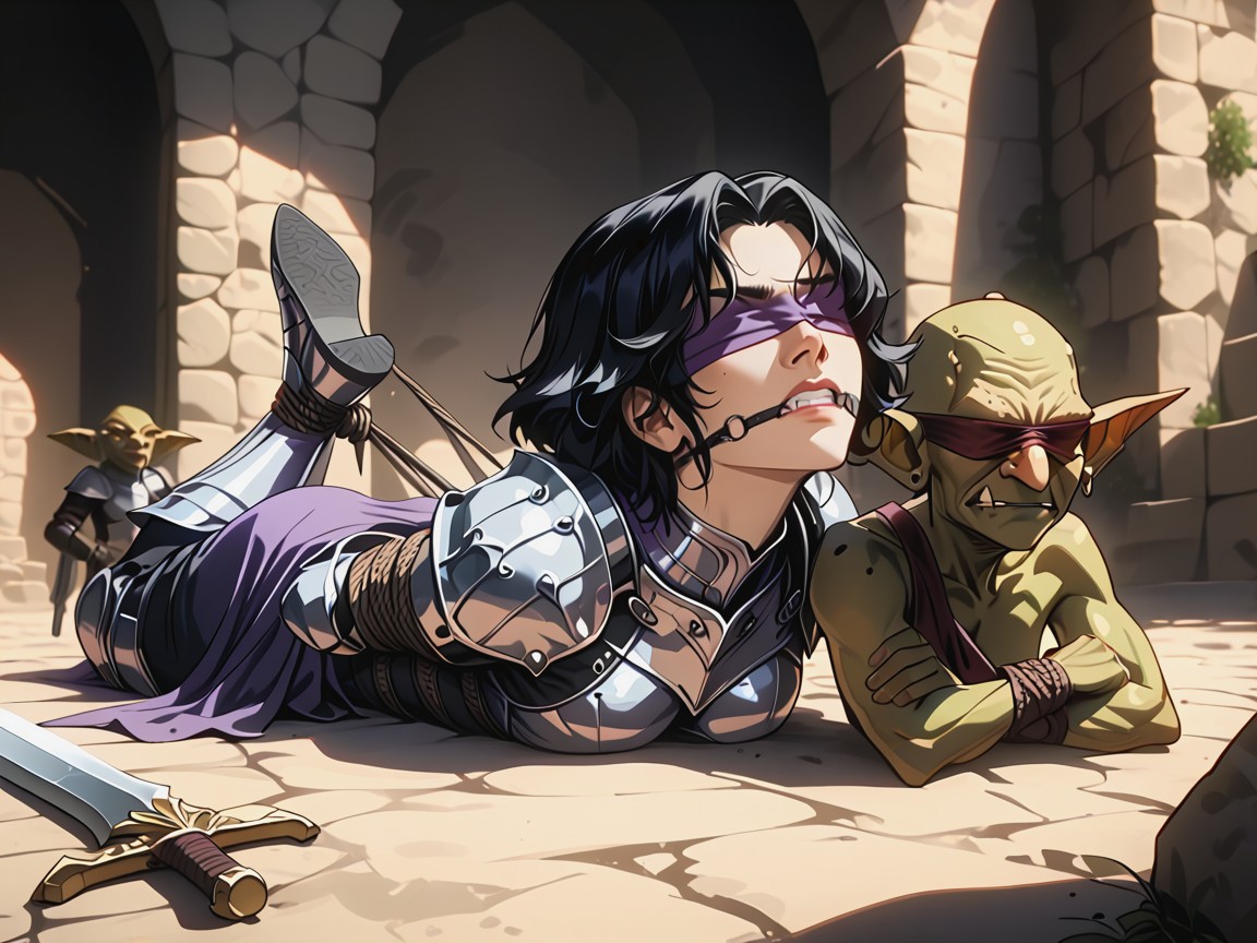 Small Breasts, Female Human Blindfold, Full Armor Hentai AI Porn