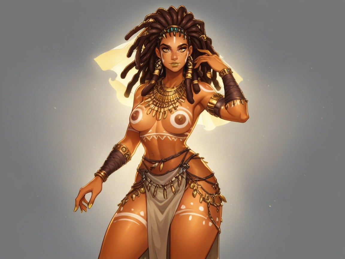 Sleek Legs, Ginger Dreadlocks, Rounded Chest Width Hentai AI Porn