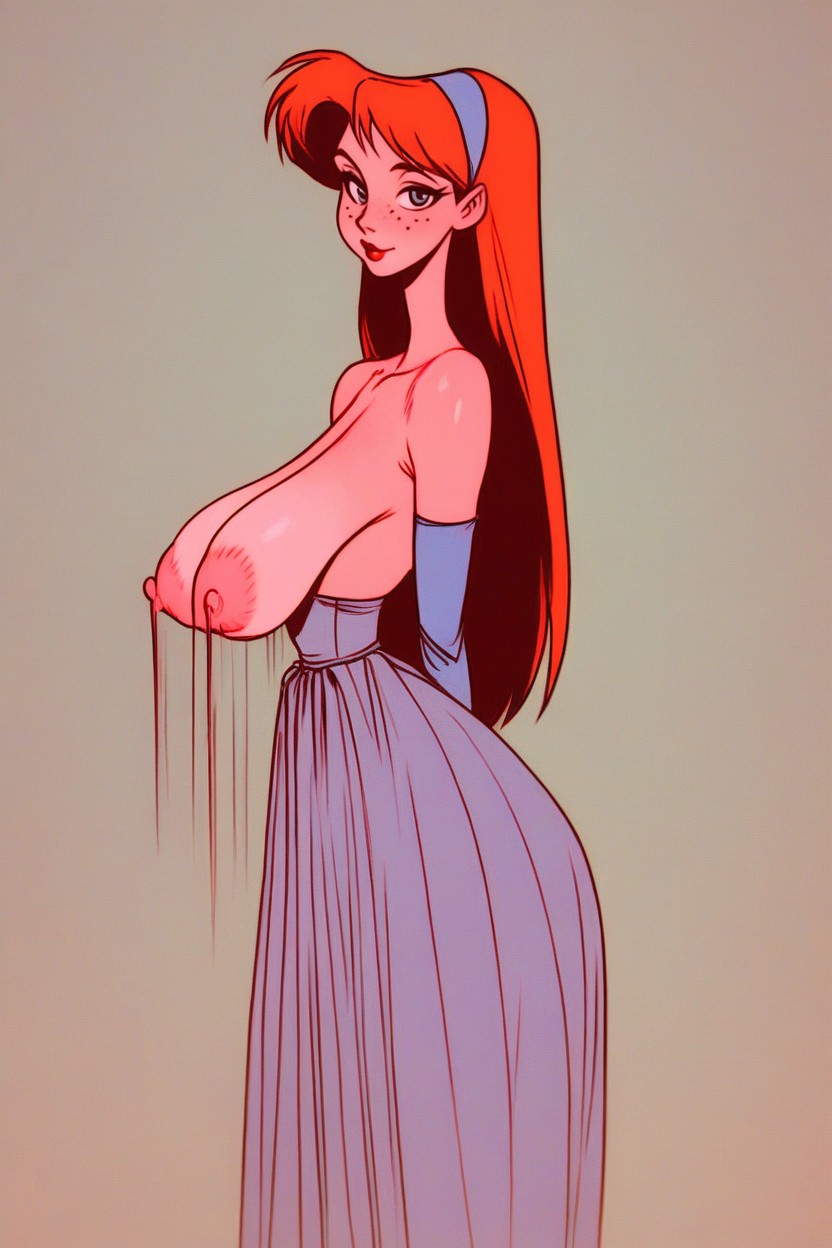 Disney Cartoon Style, Disney Toon Style, Sagging Breast AI Porn