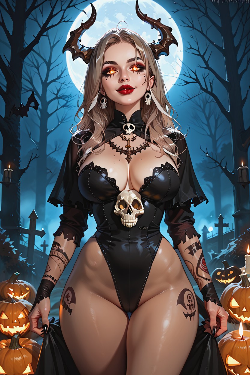 Skull In Hand, Detailed Costume Textures, Massive Ass Hentai AI Porn