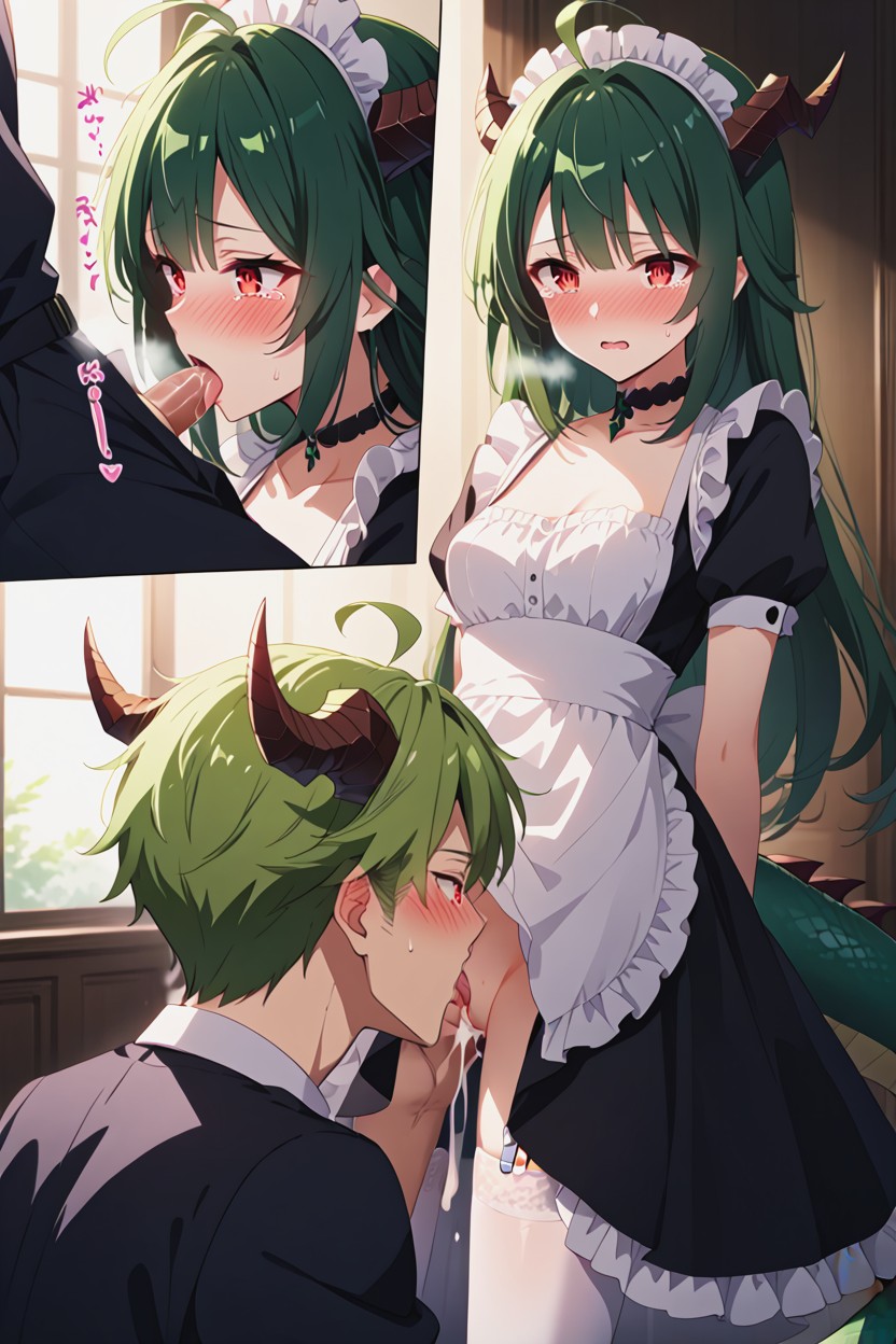Sound Effects, Be Out Of Breath, Dark Green Hair Hentai AI Porn