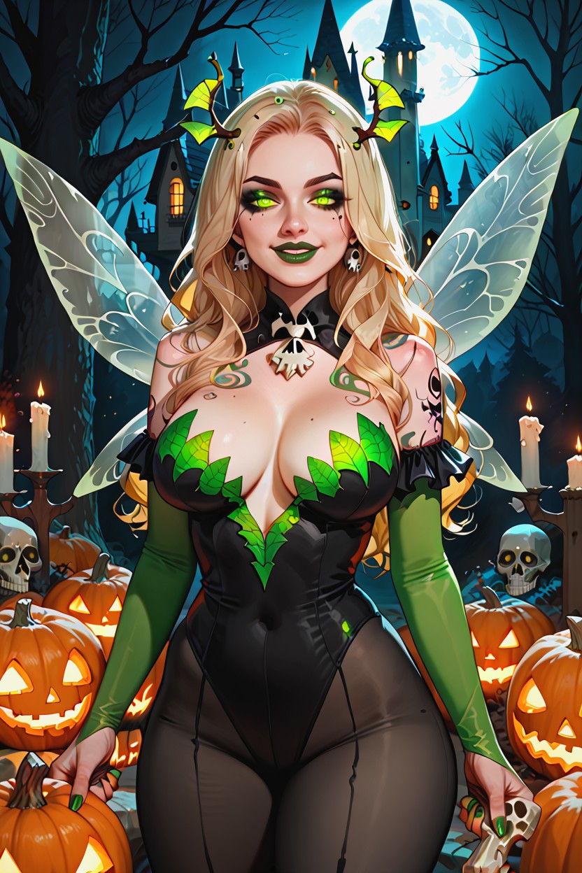 Fairy Wings, Cobwebs, Dark Makeup Hentai AI Porn