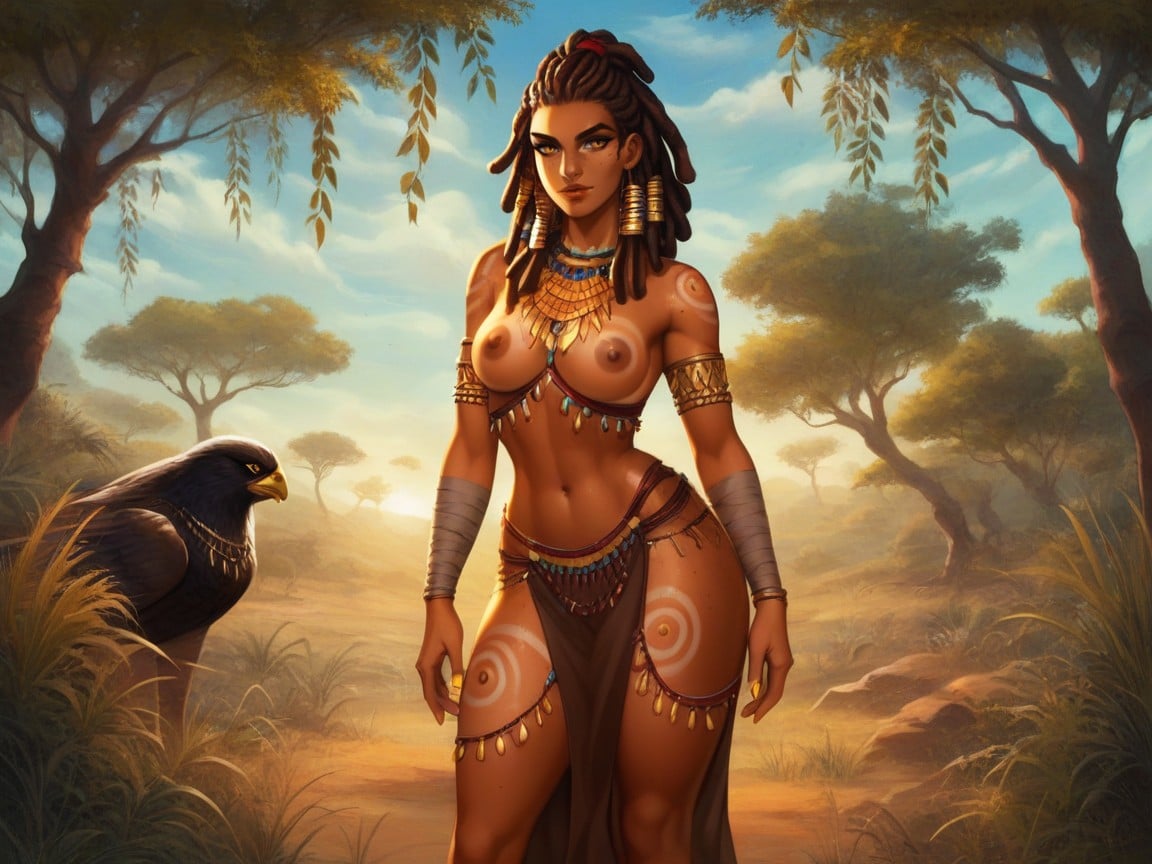 Amber Eyes, Sleek Legs, Vibrant Saturated Colors Hentai AI Porn