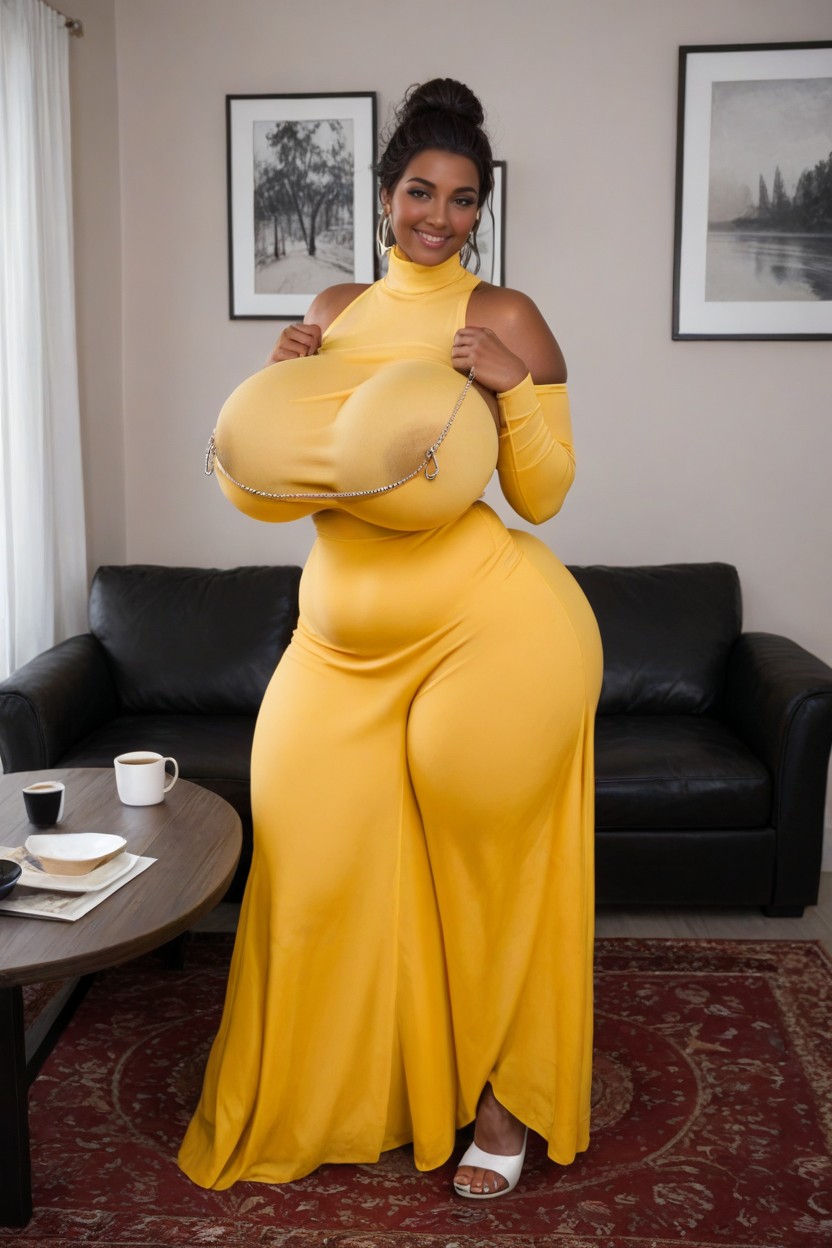 Waist, Dress Covers The Entire Body, Nipple Chain AI Porn