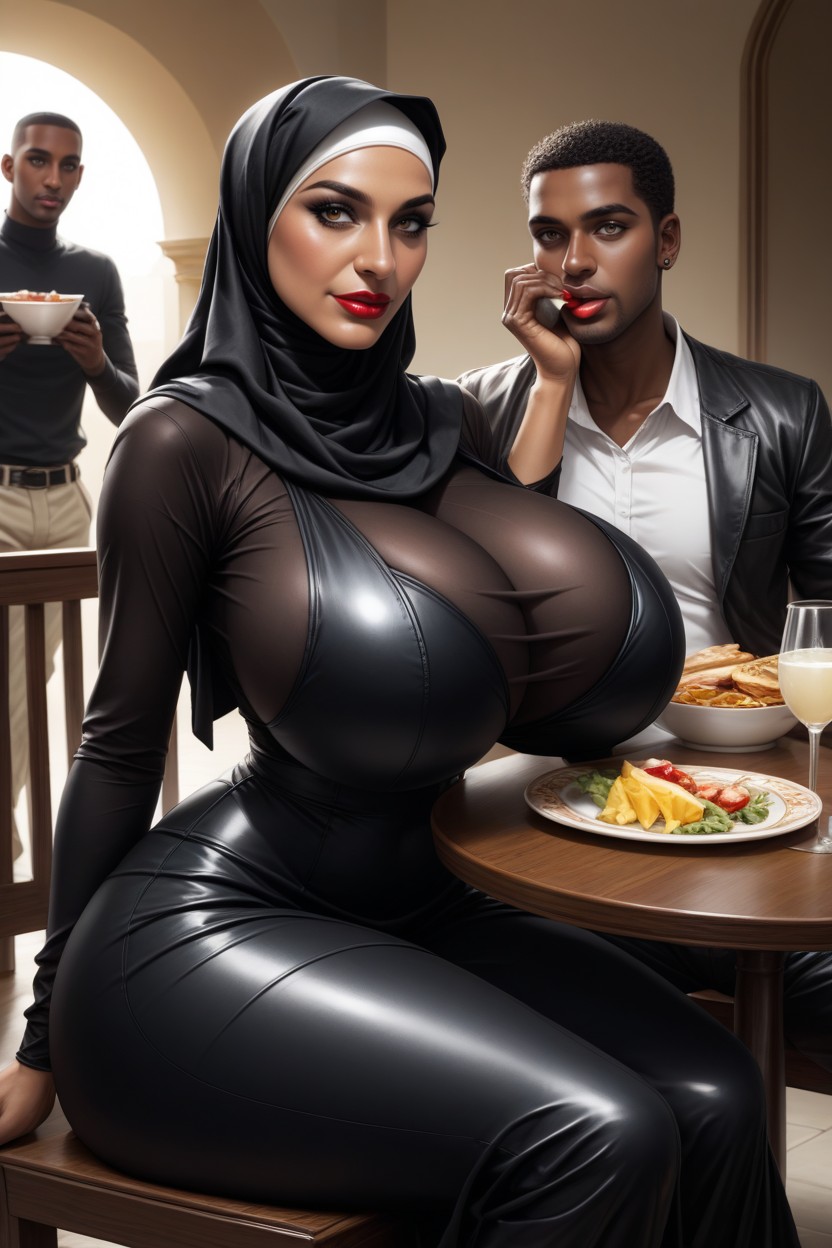 Husband Wife Eating Together, Skirt, Waist Shot Hentai AI Porn