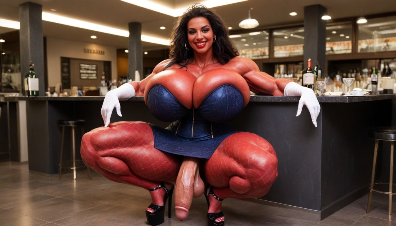 Hyper Thick Thighs, Gigantic Thigh Muscles, Close Up Shemale AI Porn