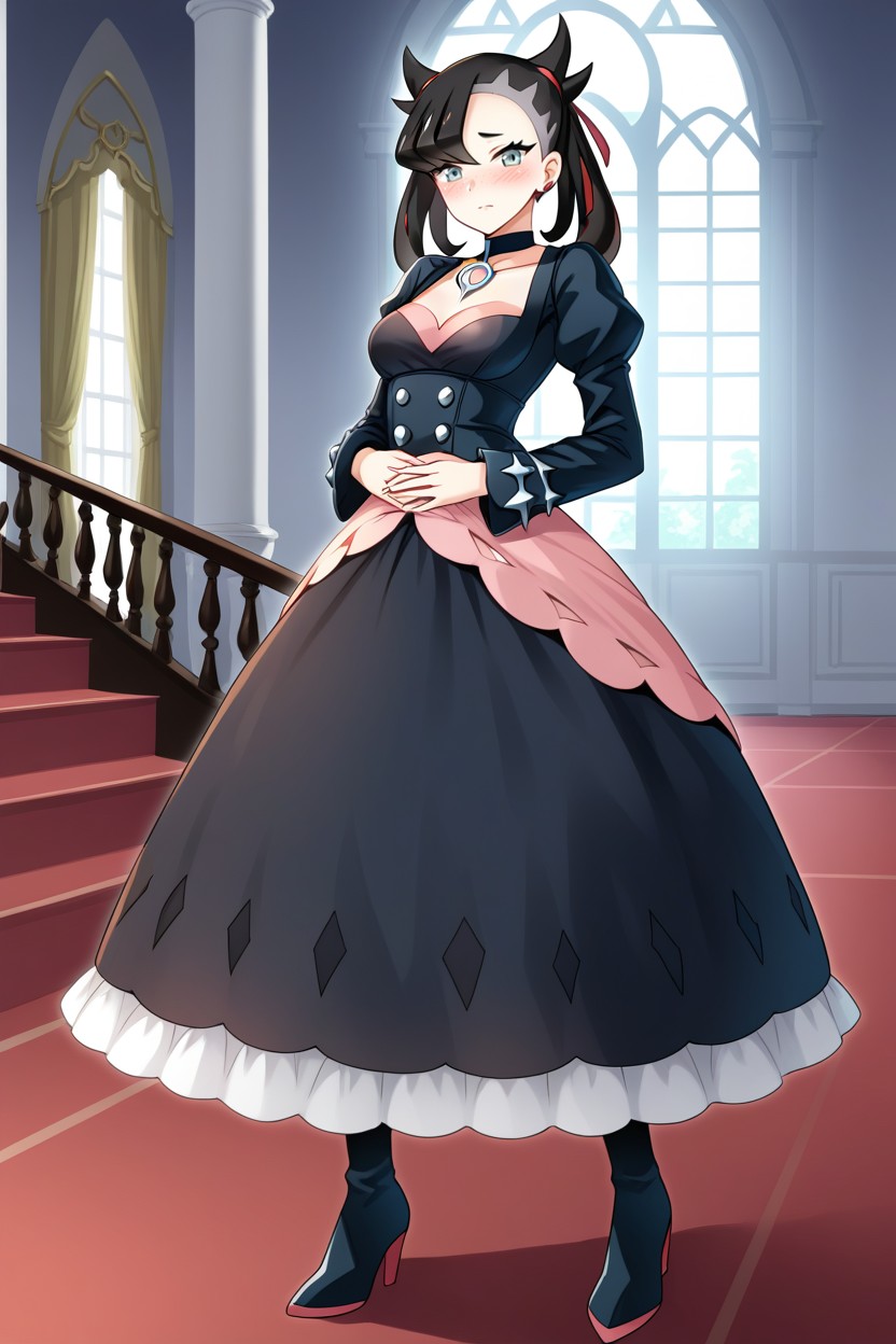 Fully Clothed, Black Hair, Very Marnie From Pokemon AI Porn