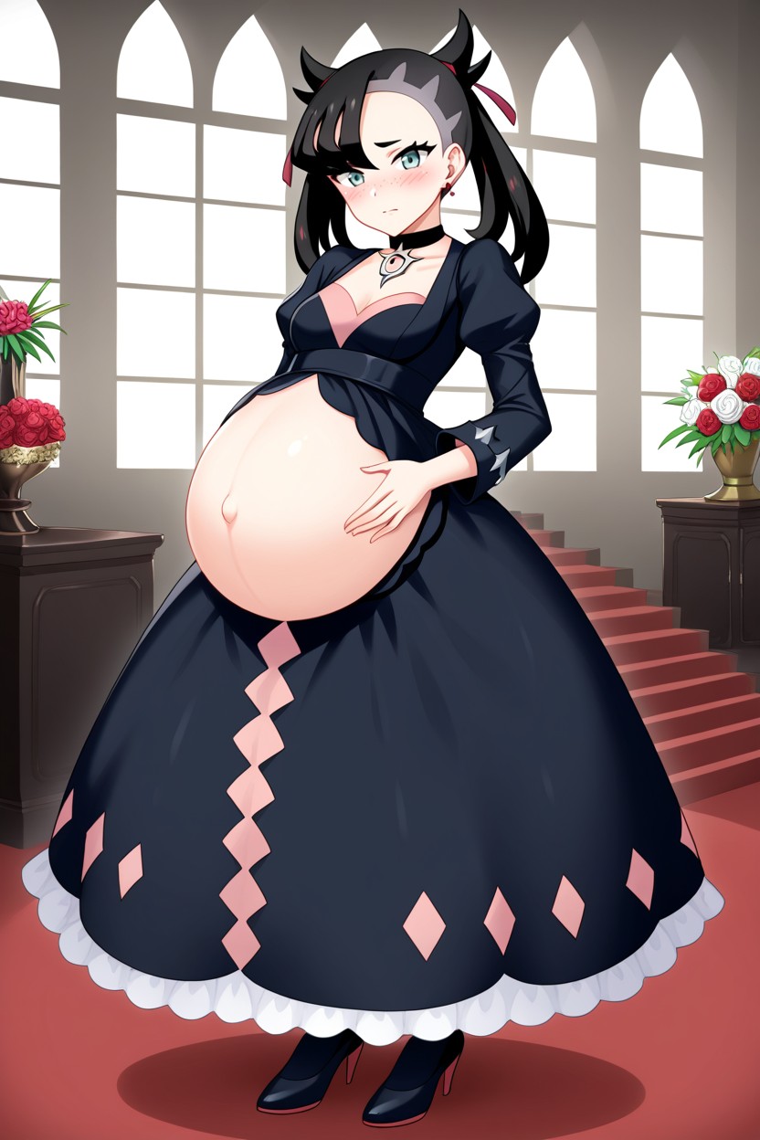 Black Hair, Perfect Face, Fantasy Mansion AI Porn