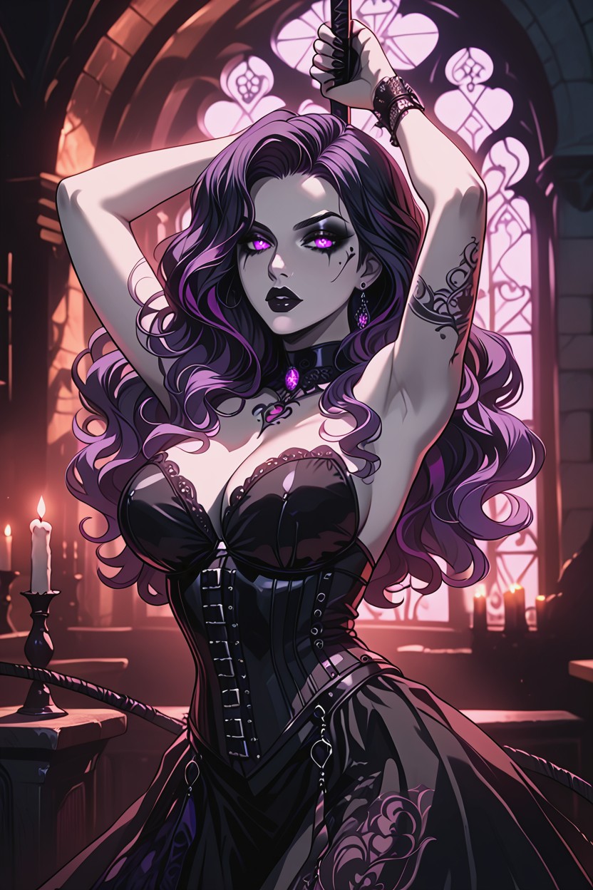Tattoos, Black Nails, Aura Of Dominance And Allure Hentai AI Porn