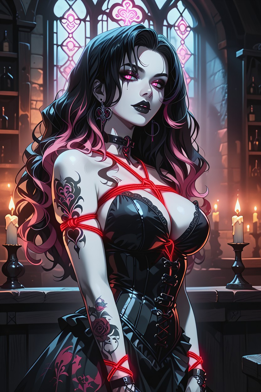 Tattoos, Aura Of Dominance And Allure, Smoke And Shadows Hentai AI Porn