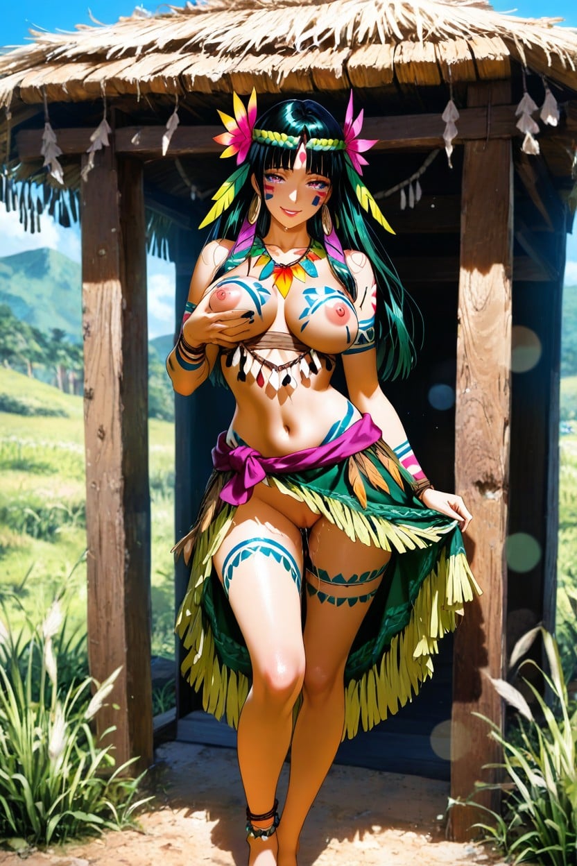 In Tribal Maori Village, Detailed, Looking At Viewer Hentai AI Porn
