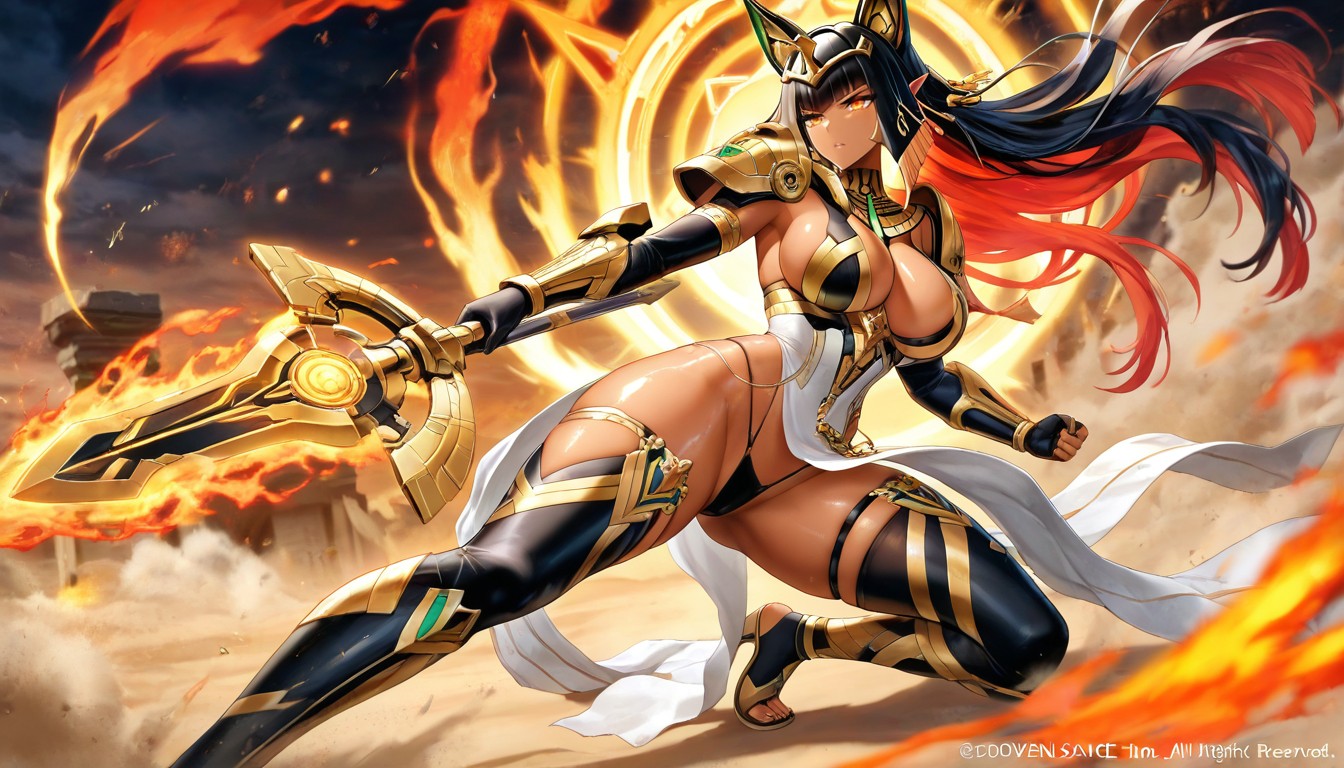 Golden-red Lighting, High Motion Blur, Divine Rage Hentai AI Porn