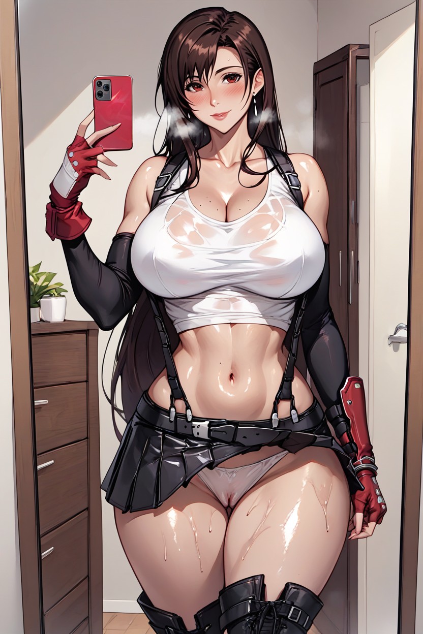 Alone, Heavy Breathing, Stomach Shown Hentai AI Porn