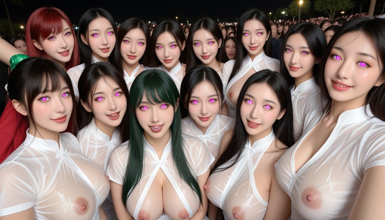 Many Boobs Only Fuck For One Penis, Gran Angular, Ahegao Porno asiático IA