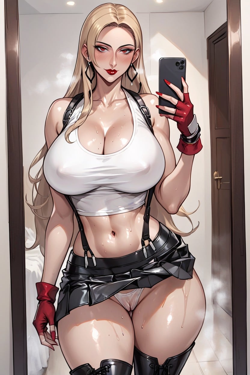 White Panties, Oiled, Voluptuous Hentai AI Porn