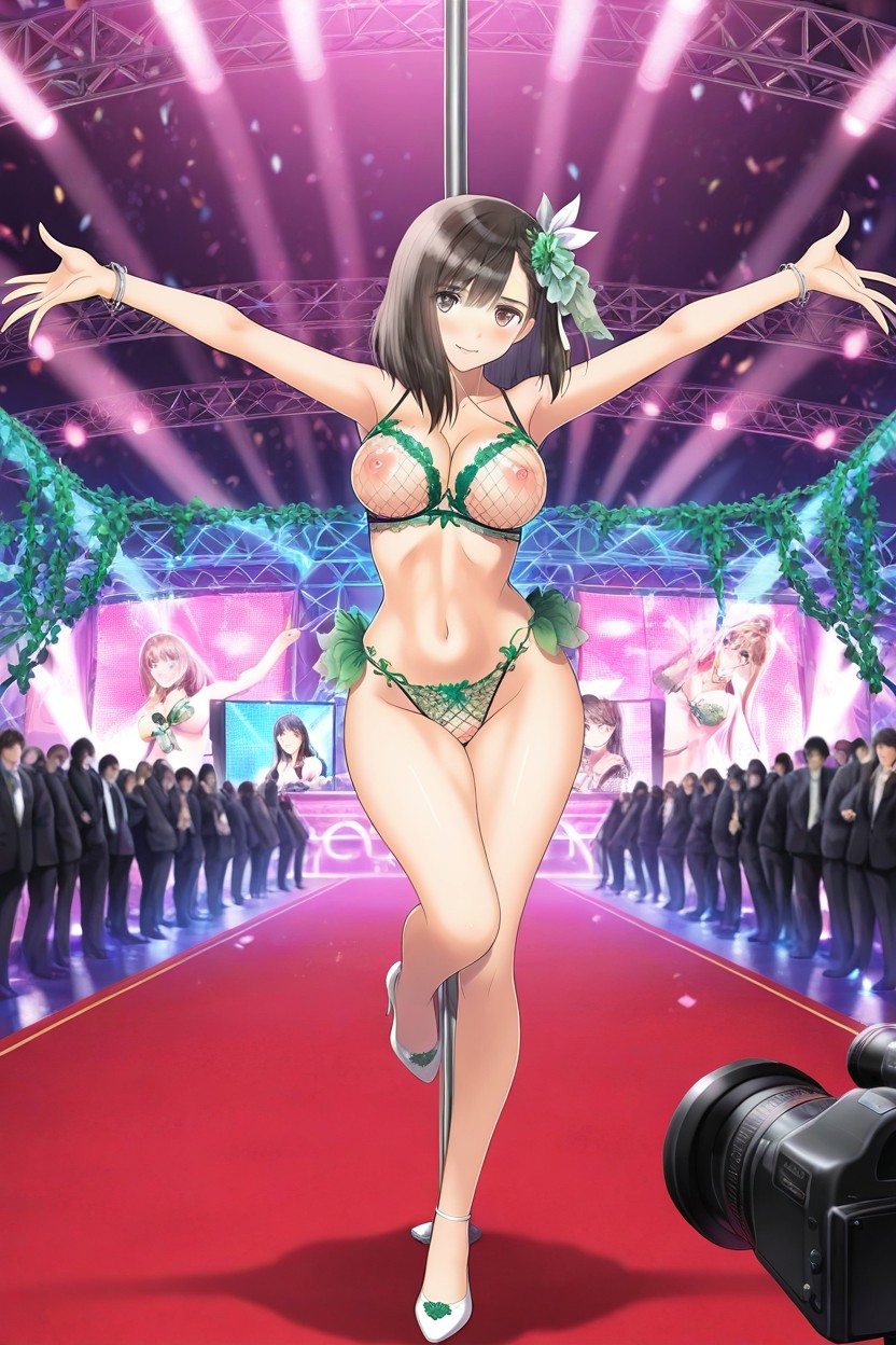 Japanese, Dance Club Fashion Show, Looking At Viewer Hentai AI Porn