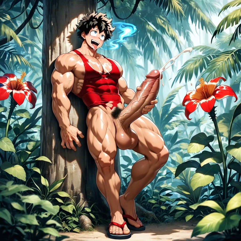 Wearing Torn Singlet, Wide Open Eyes, Buff Man AI Gay Porn