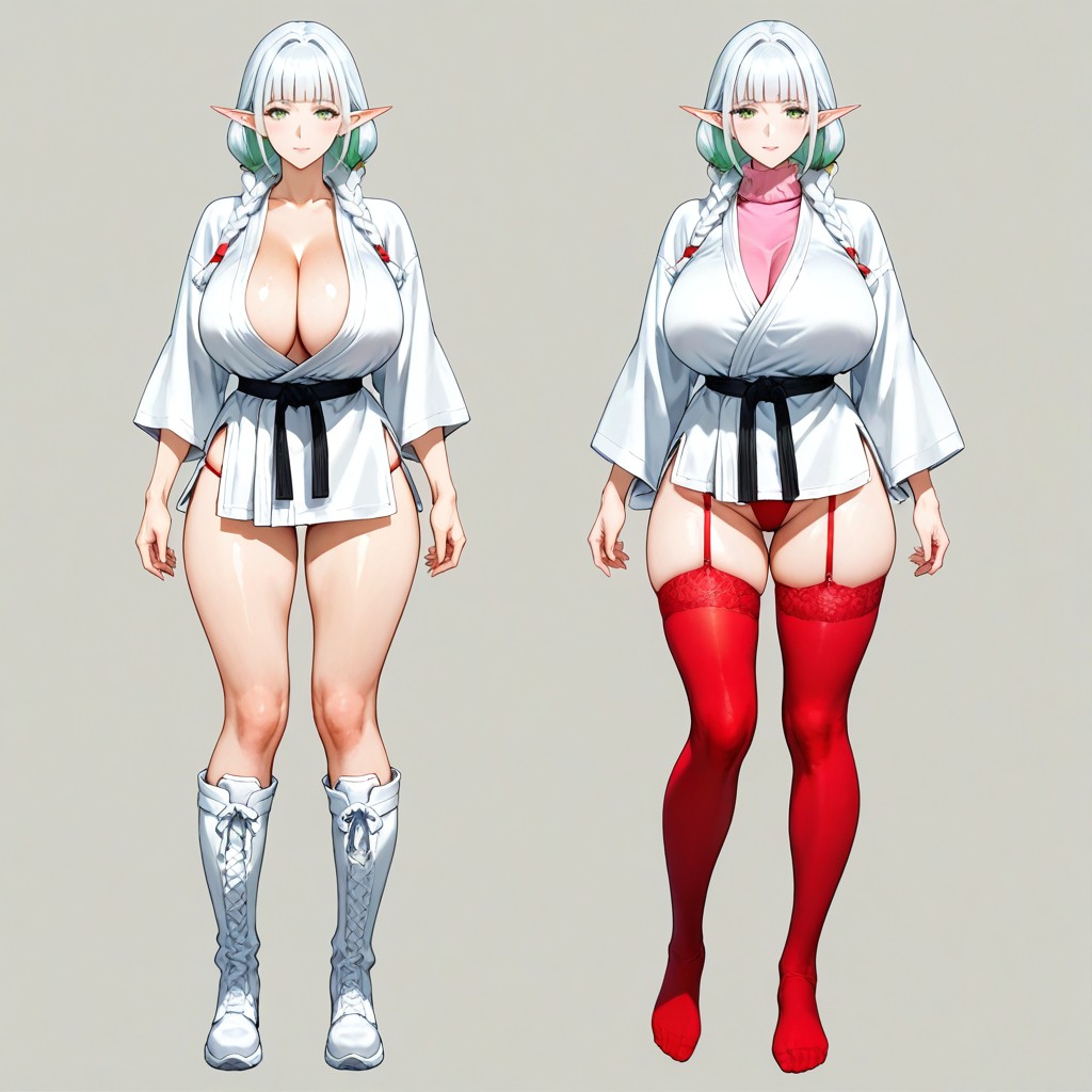 White Hair, Beautiful Woman, Massive Ass Hentai AI Porn