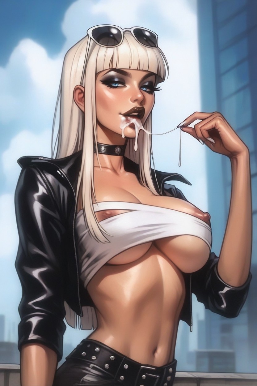 Glossy Lips, Open Mouth, Underboob Hentai AI Porn