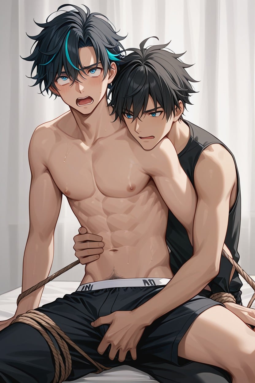 Black Underwear, Black Hair, Being Controlled By A Man AI Gay Porn