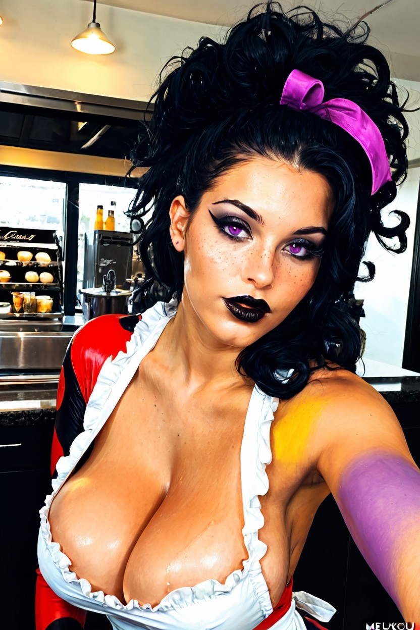 Black Eyeliner, Oiled Skin, Detailed Face AI Porn