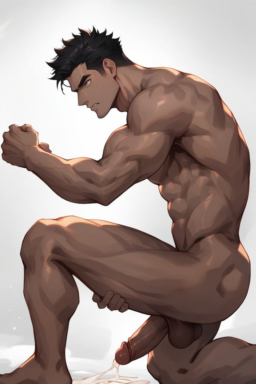 Kneeling On One Knee, Subtle Reflections, Sharp Gaze Porno gay IA