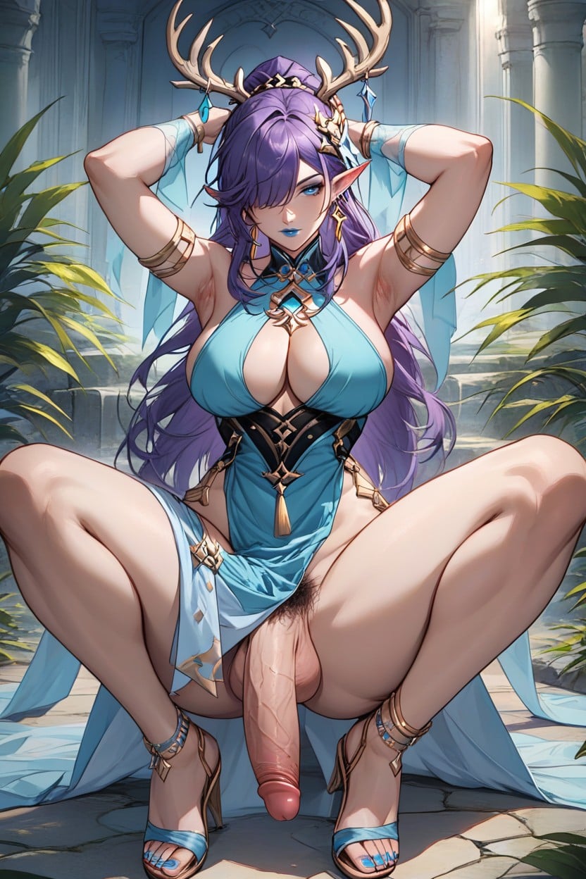 Blue Nails, Hair Intakes, High Heels Hentai AI Porn